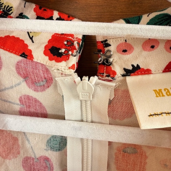 NWT Maeve Linen Short-Sleeve Wrap Romper in Red Motif - Picture 11 of 13